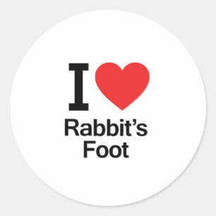 Sticker Rond J'aime le pied du lapin