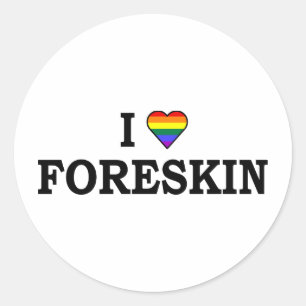 Sticker Rond J'aime le prépuce