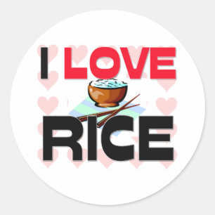 Sticker Rond J'Aime Le Riz