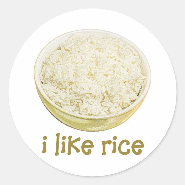 Sticker Rond J'Aime Le Riz (Devant)