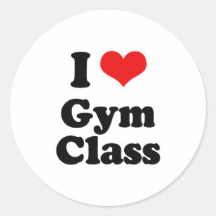 Sticker Rond J'aime le T-shirt de classe de gymnase