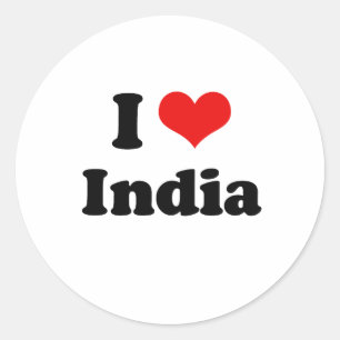 Sticker Rond J'aime le T-shirt de l'Inde