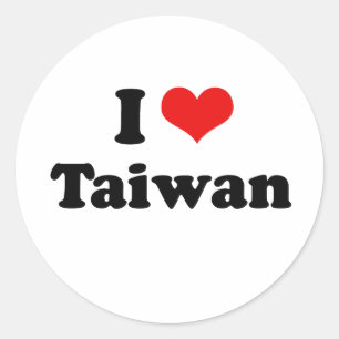 Sticker Rond J'aime le T-shirt de Taïwan