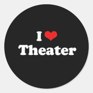 Sticker Rond J'aime le T-shirt de théâtre