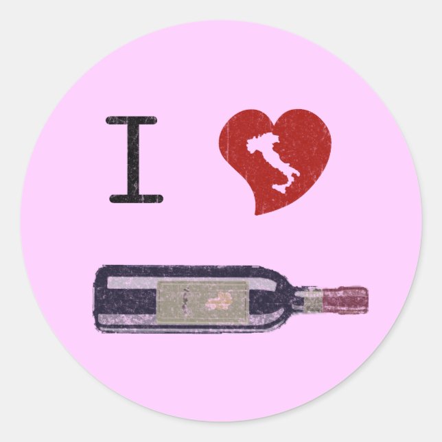Sticker Rond J'Aime Le Vin (Devant)