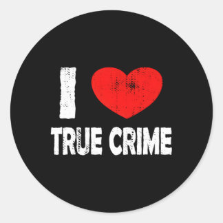 Sticker Rond J'aime le vrai crime