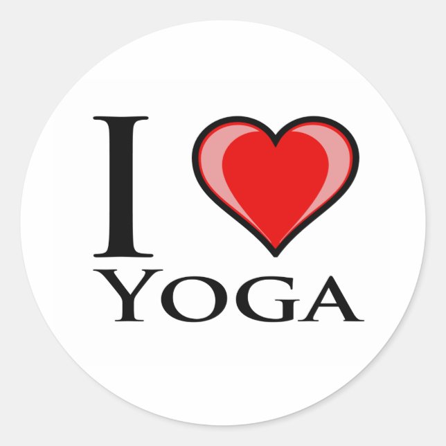 Sticker Rond J'aime le yoga (Devant)