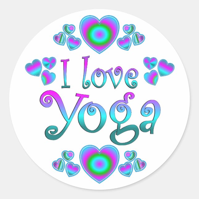 Sticker Rond J'aime le yoga (Devant)