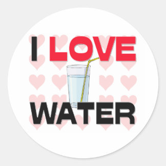 Sticker Rond J'aime l'eau