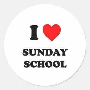 Sticker Rond J'aime l'école du dimanche