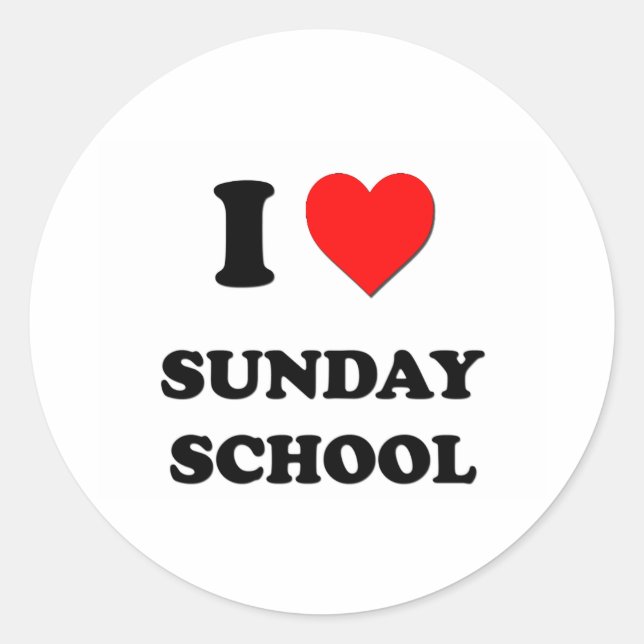Sticker Rond J'aime l'école du dimanche (Devant)