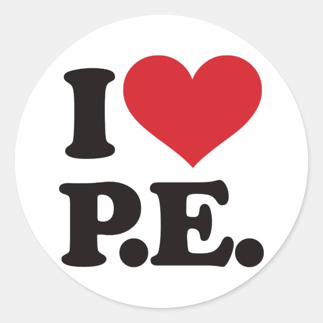 Sticker Rond J'Aime L'Éducation Physique ! (Devant)
