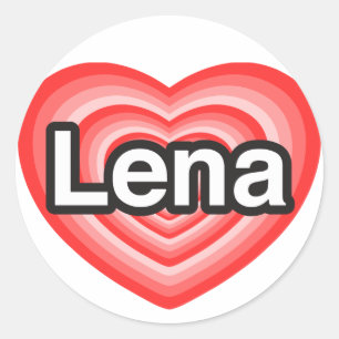 Sticker Rond J'aime Lena. Je t'aime Lena. Cœur