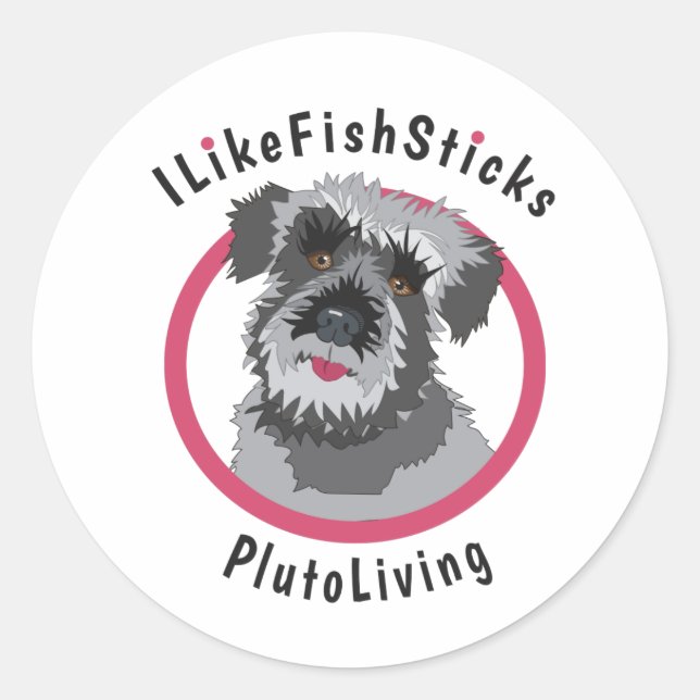 Sticker Rond J'Aime Les Baguettes De Poisson (Devant)