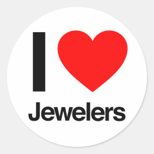 Sticker Rond j'aime les bijoutiers