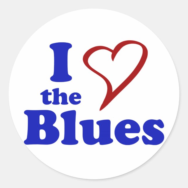 Sticker Rond J'Aime Les Blues (Devant)