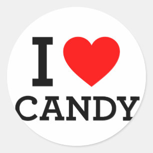 Sticker Rond J'Aime Les Bonbons.