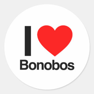 Sticker Rond j'aime les bonobos