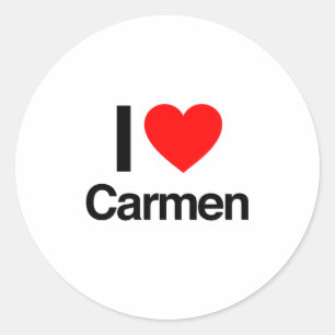 Sticker Rond j'aime les carmen
