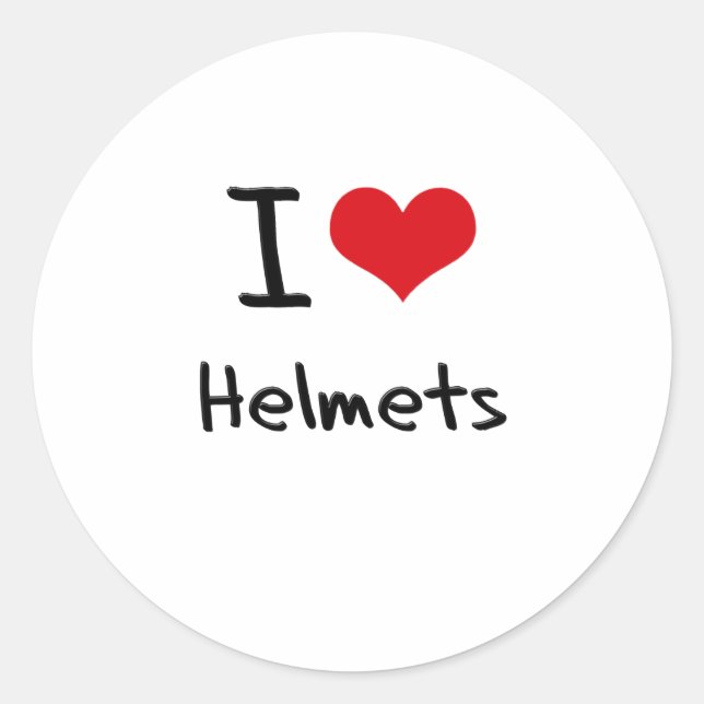 Sticker Rond J'aime les casques (Devant)