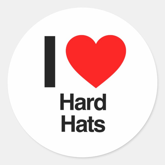 Sticker Rond j'aime les casquettes durs (Devant)
