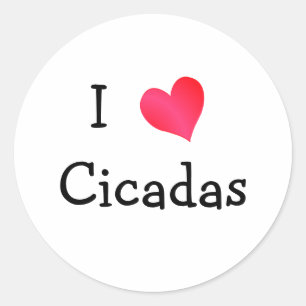 Sticker Rond J'aime les Cicadas