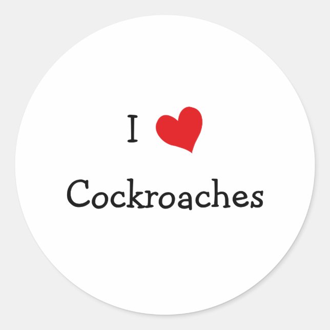 Sticker Rond J'Aime Les Cockroaches (Devant)