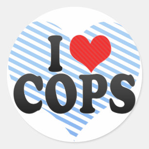 Sticker Rond J'aime les COPS
