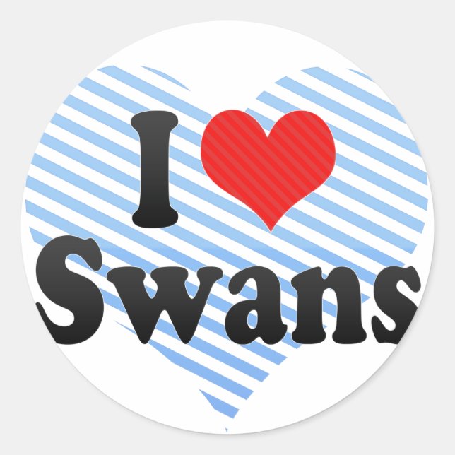Sticker Rond J'aime les cygnes (Devant)
