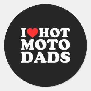 Sticker Rond J'Aime Les Dads Hot Moto