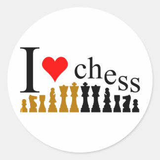 Sticker Rond J'aime les échecs