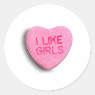 Sticker Rond J'aime les filles