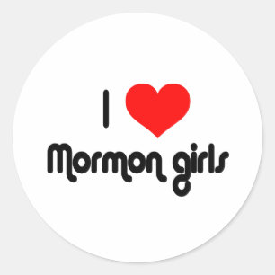 Sticker Rond J'aime les filles mormon
