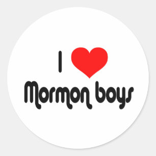 Sticker Rond J'aime les garçons mormons