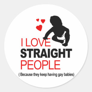 Sticker Rond J'Aime Les Gens Droit
