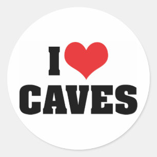 Sticker Rond J'aime les grottes Heart - Exploration de grottes 