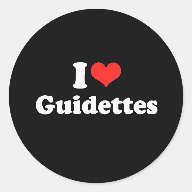 Sticker Rond J'aime les guides (Devant)