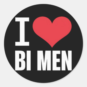Sticker Rond J'aime les hommes bisexuels Bi Fierté de bisexuel