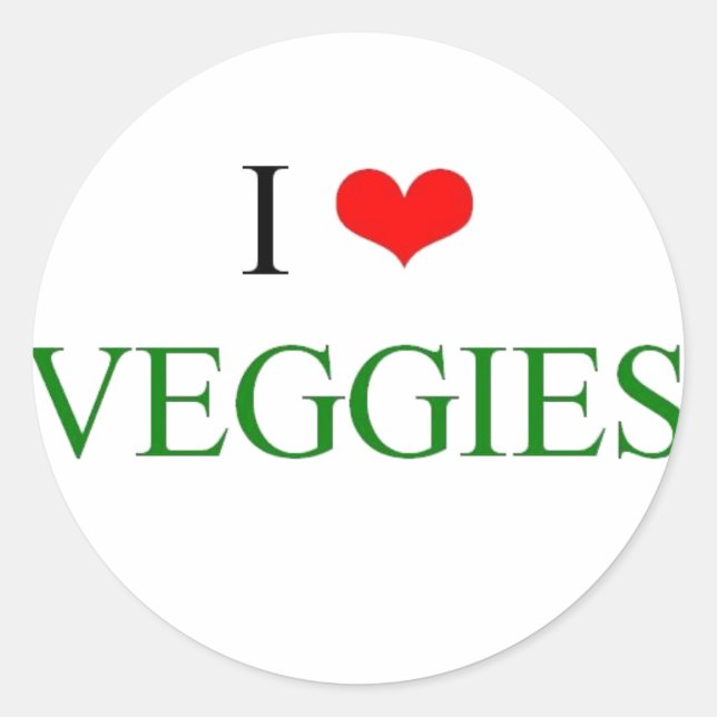 Sticker Rond J'aime les légumes (Devant)