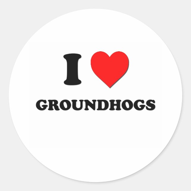 Sticker Rond J'aime les marmottes (Devant)