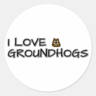 Sticker Rond J'aime les marmottes