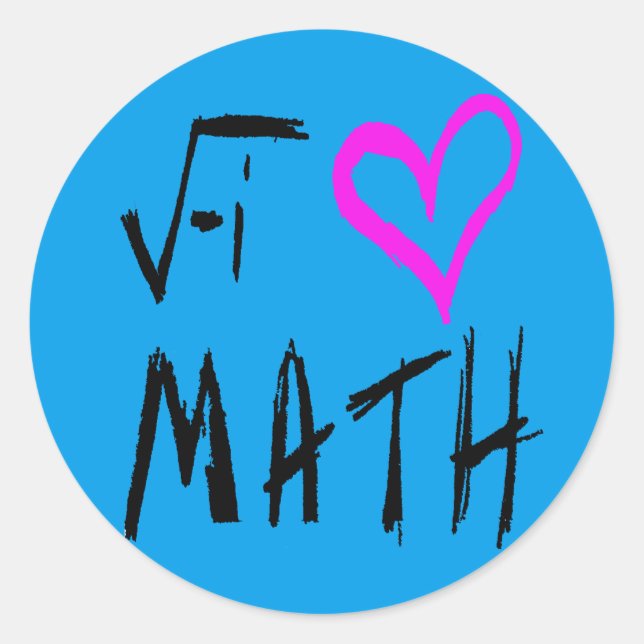 Sticker Rond J'aime les maths (Devant)