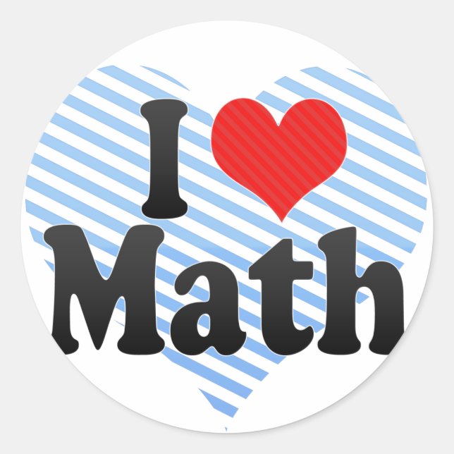 Sticker Rond J'aime les maths (Devant)