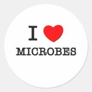 Sticker Rond J'aime les microbes