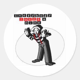Sticker Rond J'aime les mimes