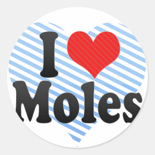 Sticker Rond J'Aime Les Moles