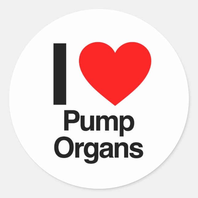 Sticker Rond j'aime les organes de pompes (Devant)