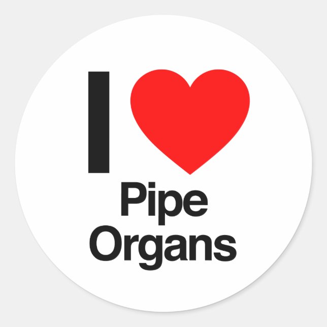 Sticker Rond j'aime les organes de tuyaux (Devant)