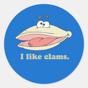 Sticker Rond J'aime les palourdes