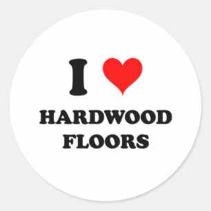Sticker Rond J'Aime Les Parquets En Bois Dur